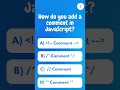 Single-Line comment in javascript