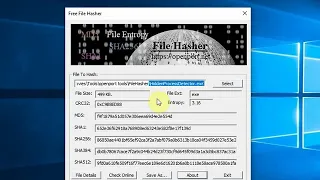 File Hasher Tool For Windows 