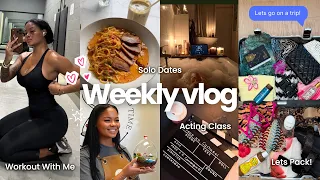 Weekly Vlog: Solo Dates, Working Out, Packing For Tulum, What's In My Purse, Acting Classes