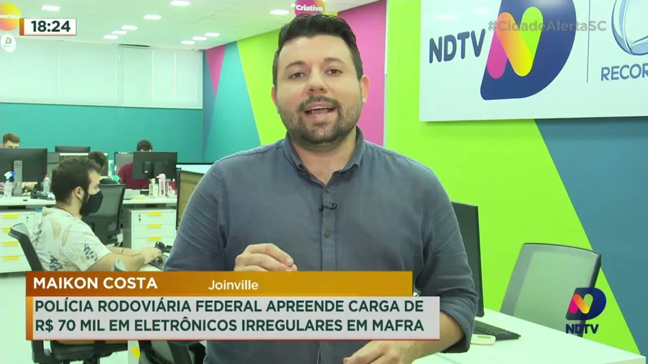 PRF apreende carga de R$ 70 mil em eletrônicos irregulares em Mafra