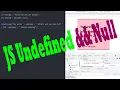 JAVASCRIPT TUTORIALS - NULL AND UNDEFINED VALUES