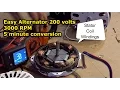 Easy Alternator from electric motor conversion DIY neodymium magnet install