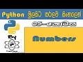 Python Sinhala By ChamiViews Part 5 - Numbers