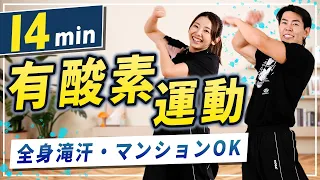 【14分有酸素】マンションOK!!飛ばない運動で脂肪を燃やそう！