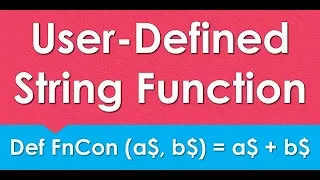 How to Define String base User Defined Function GW BASIC Programming Tutorials DEF FN Statement