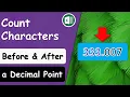 Count Characters After and Before a Decimal Point in Excel
