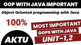 Object Oriented Programming with Java important questions aktu 2024 OOPS with Java aktu imp