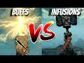 Buffs or Infusions Damage Comparison with chart - ELDEN RING