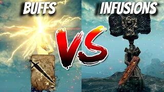 Buffs or Infusions Damage Comparison with chart - ELDEN RING