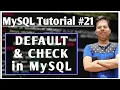 Default and Check in SQL Constraints Default Check MySQL Database