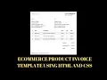 Ecommerce product invoice template using html and css Source Code