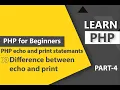 Difference between Echo and Print in PHP PHP echo and print echo and print me kya difference he