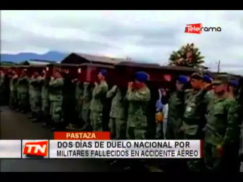 Dos días de duelo nacional por militares fallecidos en accidente aéreo
