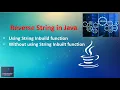 Java Program to Reverse String With or Without StringInbuilt Function charArray split method