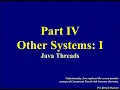 Concurrent Computing IV Java Threads