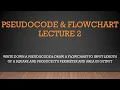 Pseudocode and Flowchart Designing Lecture 2