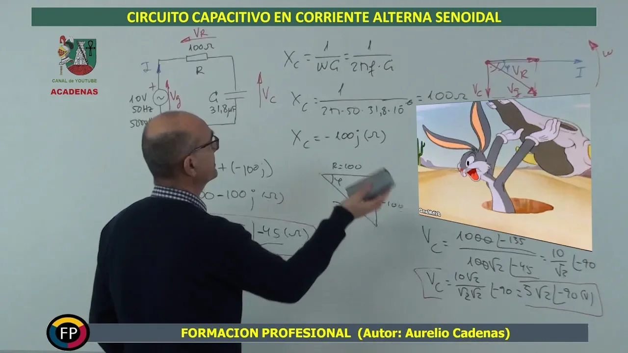 Que hacen juntos condensador y resistencia en AC (Clase 25)