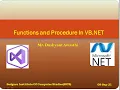 Functions and Procedure In VB NET