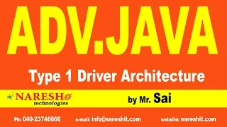 Type 1 Driver Architecture Advanced Java Training Tutorial Mr Sai