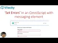 Set Errors element in an OmniScript with messaging element