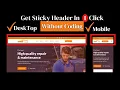 How To Create Sticky Header In WordPress Website Without Elementor Pro Best Sticky Header Plugin