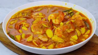 কাঠালের বিচি দিয়ে চিংড়ি মাছের তরকারি।ঘরোয়া উপকরণে অসম্ভব মজাদার একটি খাবার। Kathaler Bichi Torkari