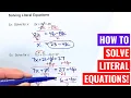 Solving Literal Equations