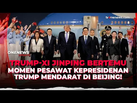 Detik-detik Pesawat Trump Mendarat di Beijing, Penuh Pengawalan Tentara!