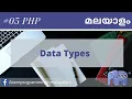 05 Data Types Learn PHP Malayalam PHP Malayalam tutorials