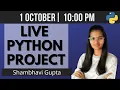 LIVE Python project coding Python live stream 1 Oct fun with data science Shambhavi Gupta