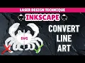 Image to vector in Inkscape Trace Bitmap for line art PNG to SVG series