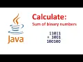 Sum of two binary numbers in Java