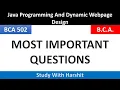 BCA 502 Most Important Questions Java Programming And Dynamic Webpage Design 5 Semister BCA CCSU