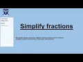 N01c Simplifying fractions