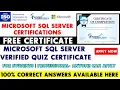 Microsoft SQL Server Certification Microsoft Free Certificate - 100 correct exam answers