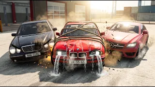 Мерседестер БМВ-ге жабылып ұрды 😱 (BeamNG.drive)