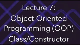 Programming for Data Science Lec 7 Object-Oriented Programming Class and Constructor in Python