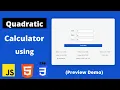 Javascript Quadratic Calculator Tutorial Demo