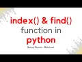 Find index of element in list python Index Function In Python Find Function In Python Neeraj