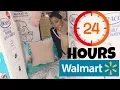 24 hour overnight challenge at walmart we built 2 big forts