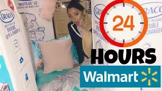 24 hour overnight challenge at walmart we built 2 big forts