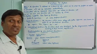 Functions in Python Python Functions Functions Python Programming Telugu