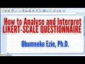 SPSS How to Analyse and Interpret LIKERT-SCALE Questionnaire Using SPSS