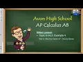 Avon High School - AP Calculus AB
