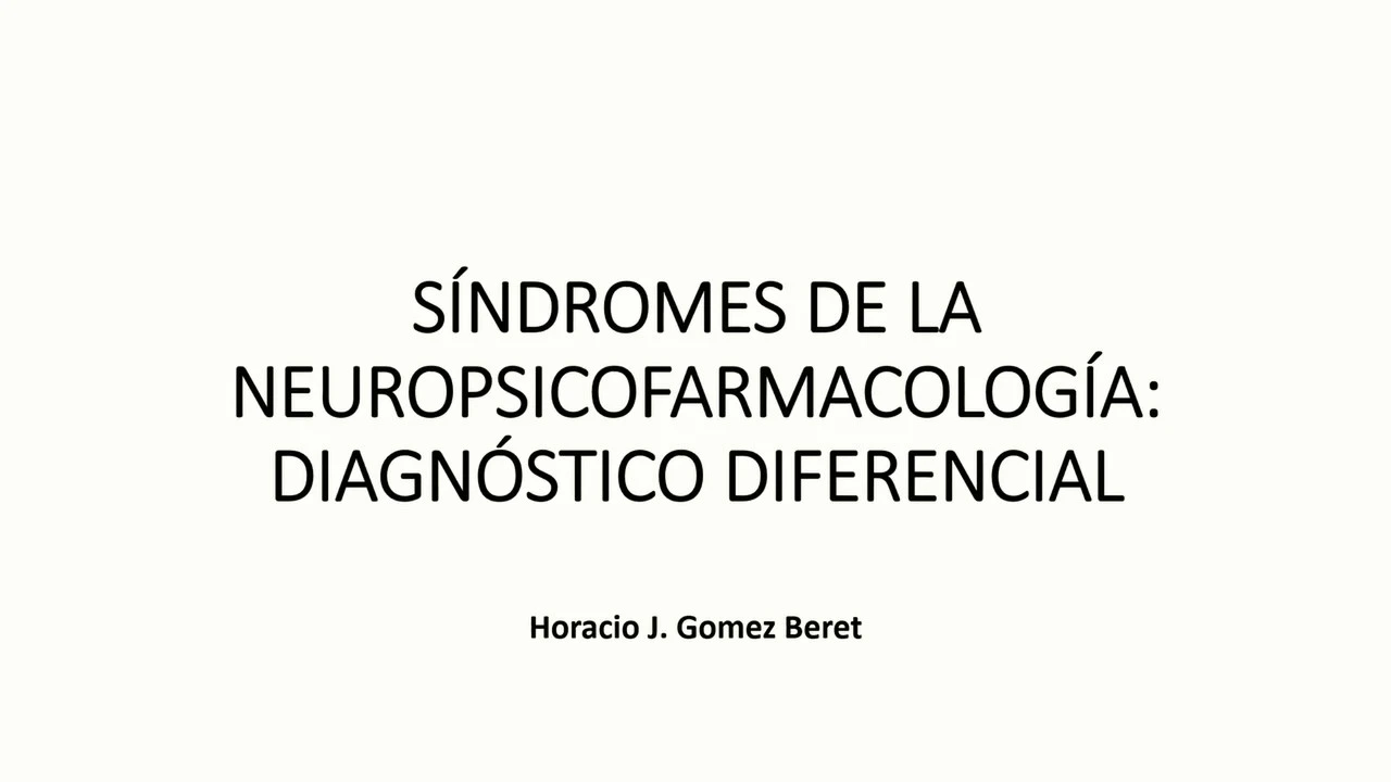 Diagnosticos diferenciales en neuropsicofarmacología