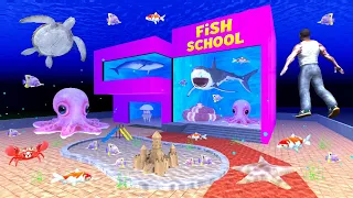 Franklin Change House to Underwater Fish School in Indian Bikes Driving 3D