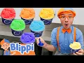 Download Lagu Rainbow Ice Cream Making with Blippi! | Learning Fun Yummy Food | Educational Videos For Kids