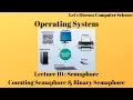 Operating System Lecture 10 Semaphore