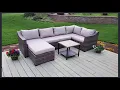 Home Depot StyleWell Pemberton Metal Outdoor Sectional with Putty Cushions