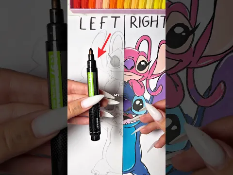 ✍️LEFT HAND DRAWING 💙STITCH 💙